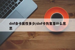 dnf会卡属性多少/dnf卡伤害是什么意思